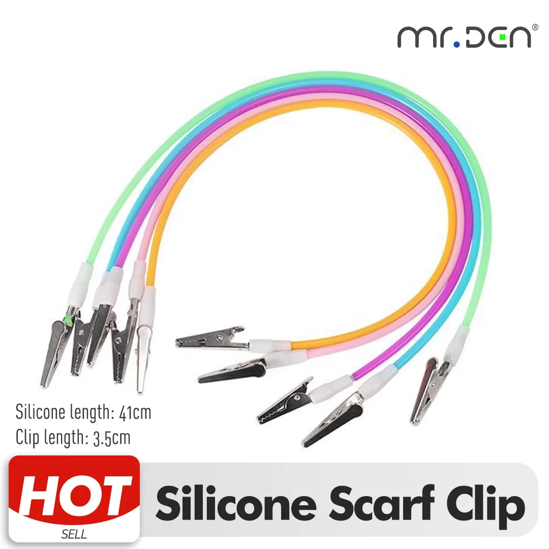 Colorful Dental Patient Bib Silicone Scarf Clip Apron Clip Chain Disposable High Temperature Sterilization