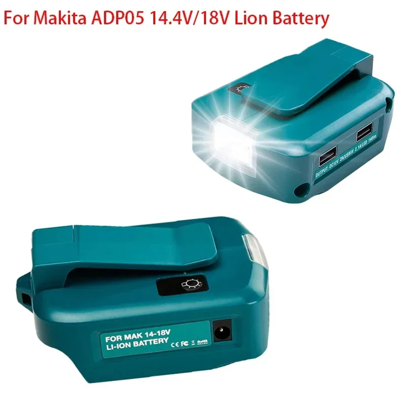 LED Light Adapter Work For Makita Battery Can Be Used for Lighting with USB Ports Provide Quick for Easy and Fast Charging ADP05