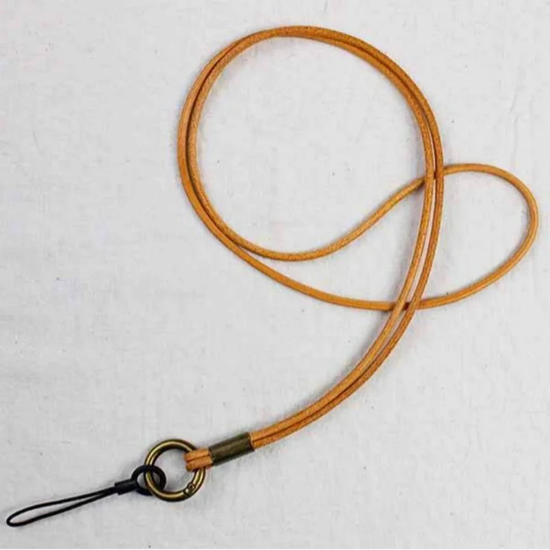 

Новый ремешок-шнурок из натуральной кожи для телефона, сумки, ключей, удостоверений личности, банковских карт, брелок, ошейник, DIY-ожерелье