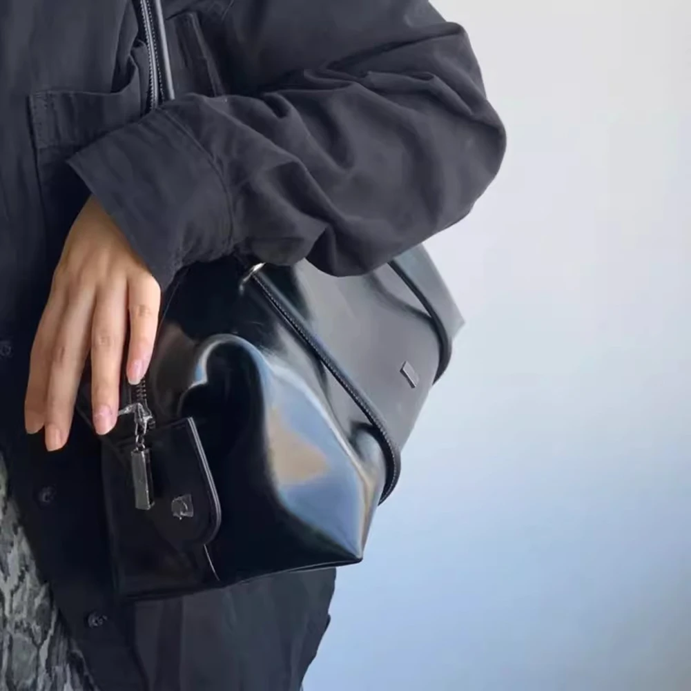 

Женская стильная сумка-багет из ПУ большой вместимости, сумка-подушка в стиле Бостон, на одно плечо, однотонная, на молнии, для отпуска и вечеринок