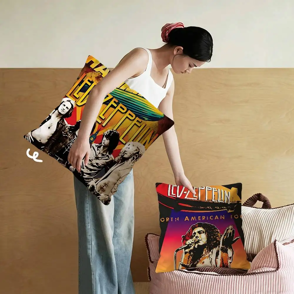 Vintage Band L-Led Z-Zeppelin Personalized picture text home decorative pillows Household Gifts 45x45cm