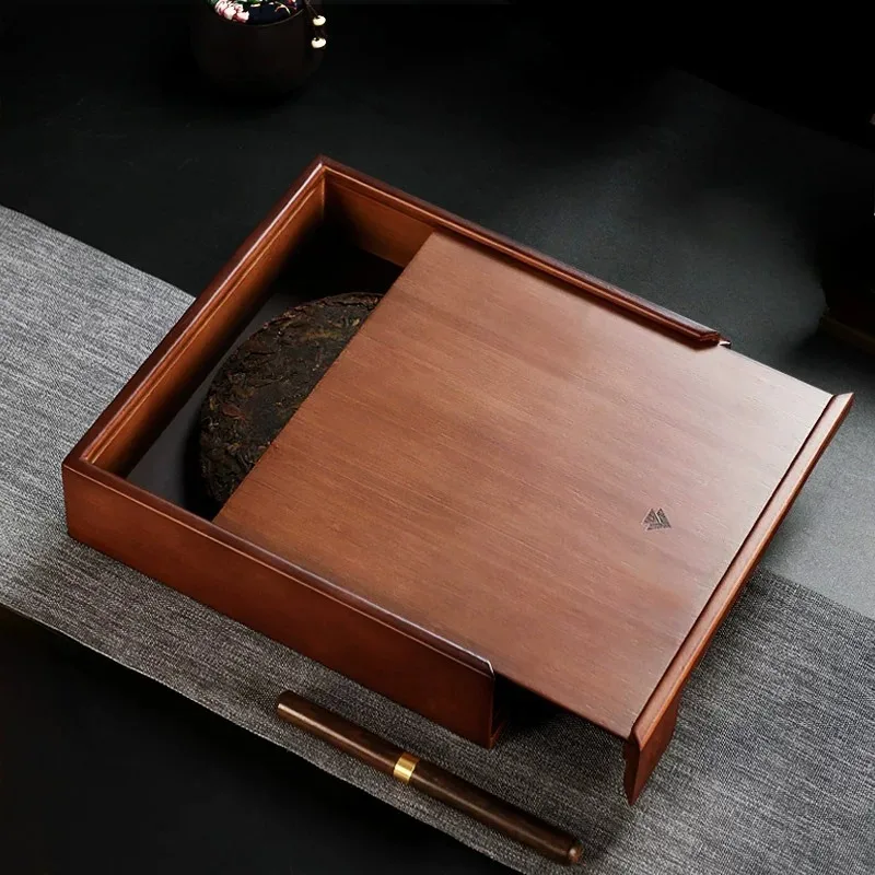Bamboo Drawer Tea Cake Storage Box, Moisture-Proof Airtight Tea Organizer for Puerh & Compressed Tea, Stackable Tea Ware Rack