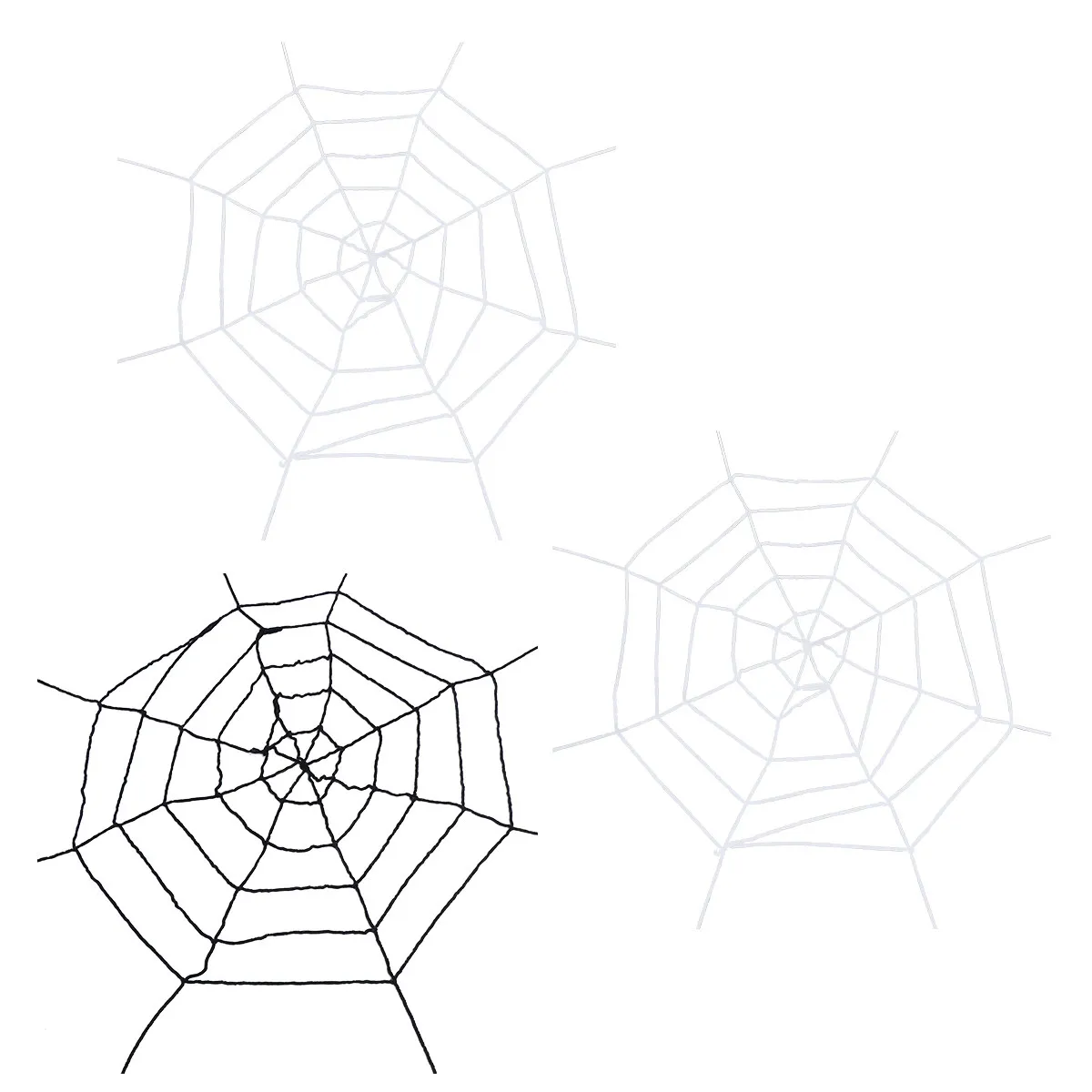 

3Pcs Round Spider Web Prop for Halloween Decoration Spooky Party Supplies Stretchable Realistic Cobweb Fabric Easy to Install