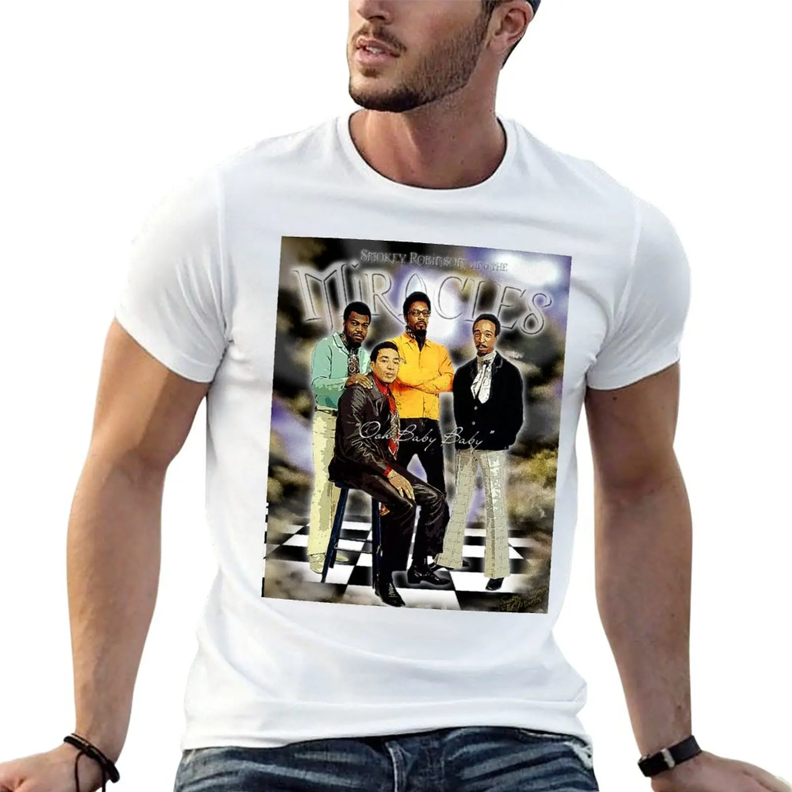 Smokey Robinson & The Miracles Ooh Baby Baby D-2 Poster T-Shirt vintage plus size clothes t shirts for men