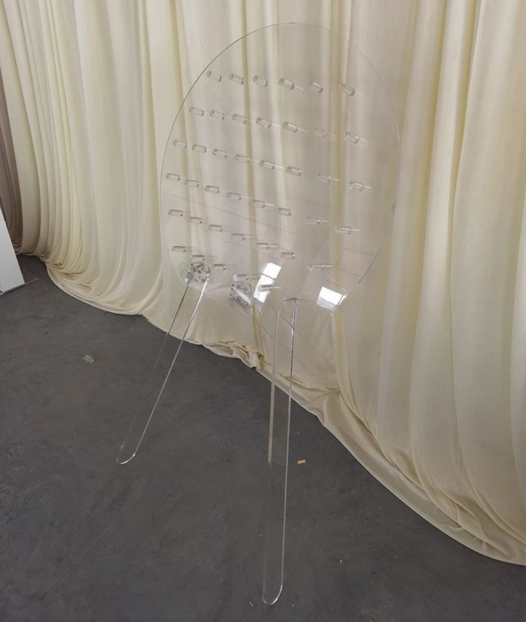 Event decoration wedding acrylic clear champagne wall display shelf glass bracket