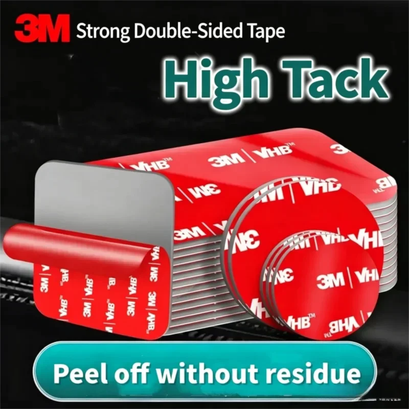 3M 5pcs Double Sided Adhesive Tape High Adhesion Traceless Foam Tape For Household Use and Vehicle Applications High-Temperature