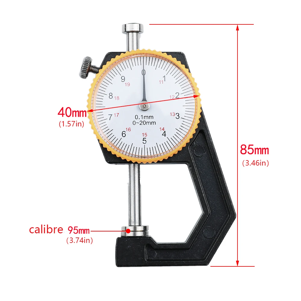 Portable mini Precise Digital Thickness Gauge Meter Tester Micrometer Big Head 20mm Large LCD Electronic Dial Indicator