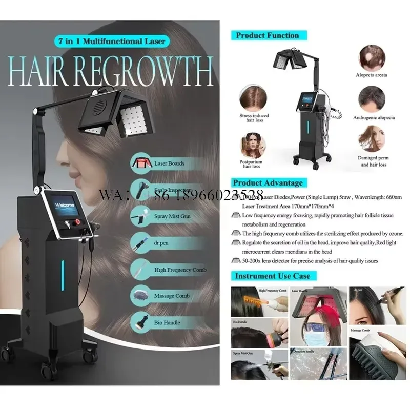 WMWMNU 7 in 1 Multifunctional Professional Hair Growth Device for Hair Regrowth Home Use