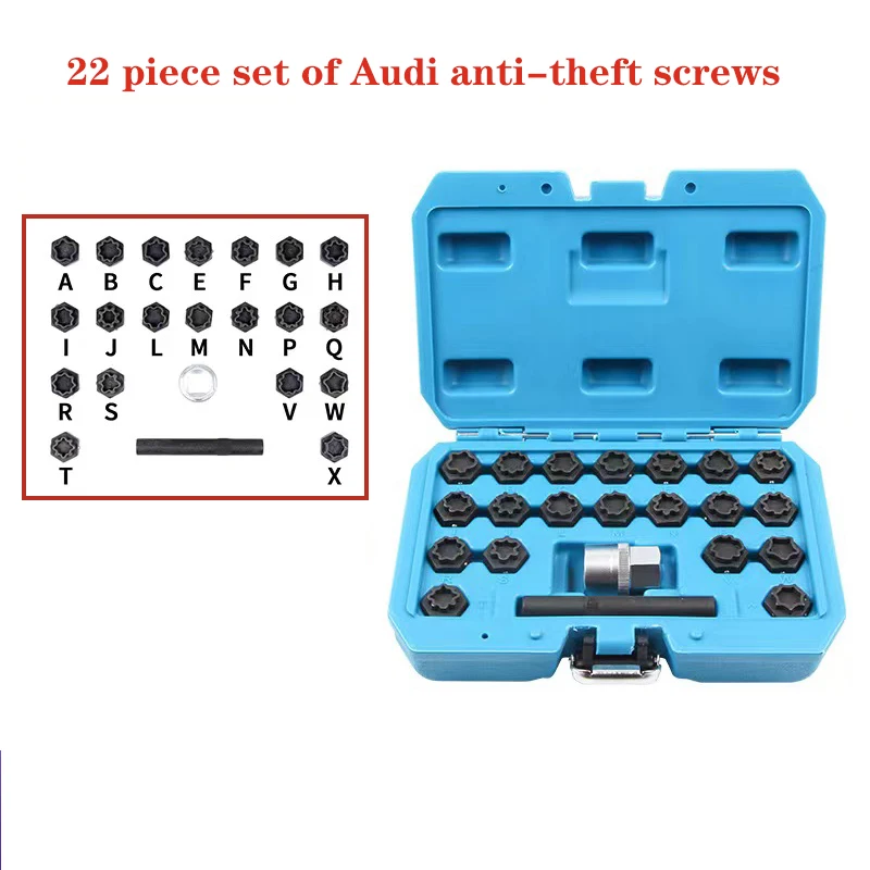 22Pcs Wheel Lock Sets Special Tire Anti-theft Screws Removal And Install Key Socket Sleeve Tool Kits For BMW AUDI