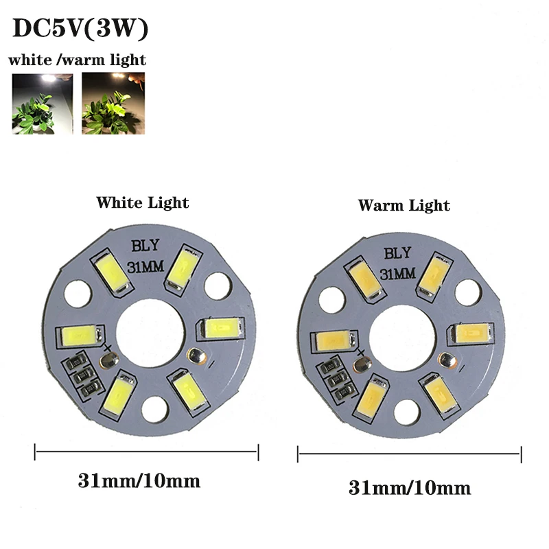 1pcs High Brightness LED DC5V 3W 5730 SMD Light Panel Lamp Bead 6LEDs 3000K Warm or White 6500K light source DIY LED Bulb