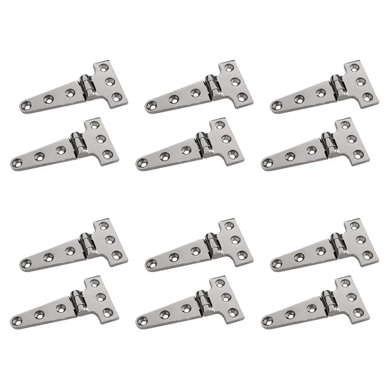 A04E-12 PCS Heavy Duty T Hinge 316 Stainless Steel Marine Grade Casting Hinge Door Hatch Hinge Boat