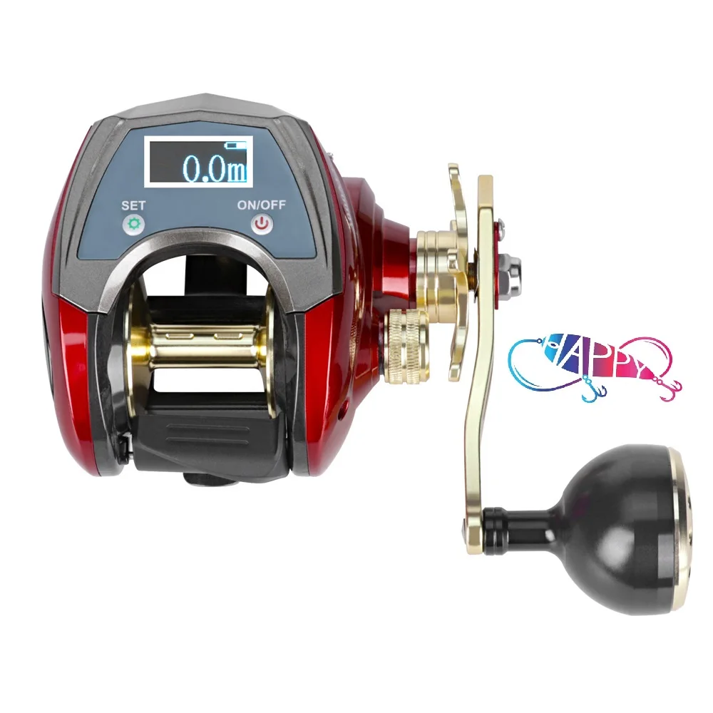 

6+1BB Digital Display Electric Count Wheel Charging Metal Spool 6.4:1 Gear Ratio with 20kg Drag Trolling Fishing Reel