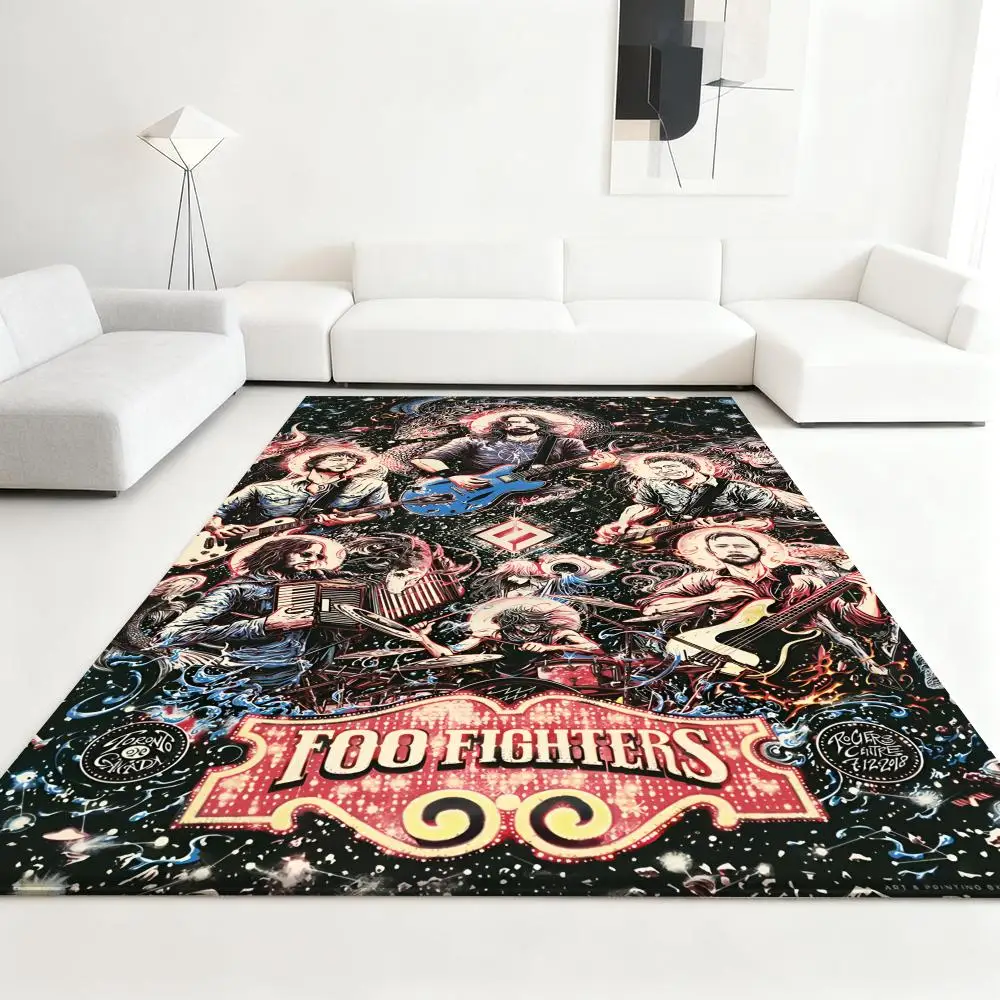 

cool Rock Band-F-Foos Fighters Floor Mat Soft Thickened Absorbent Non-Slip Bedroom Living Room Door Mat Home Decor Flannel Rugs
