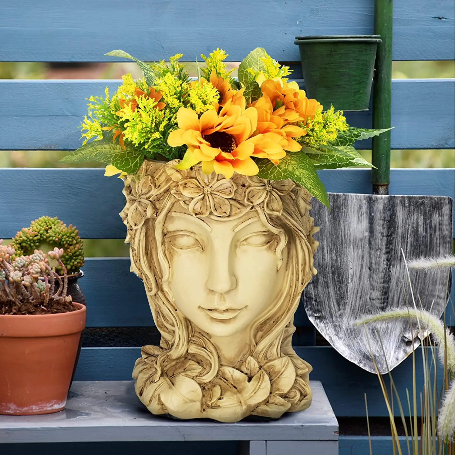 Imagem -06 - Head Planter Flower Pot Estátua da Deusa Girl Portrait Planter Vaso de Flores Interior e Exterior Recipiente Decorativo