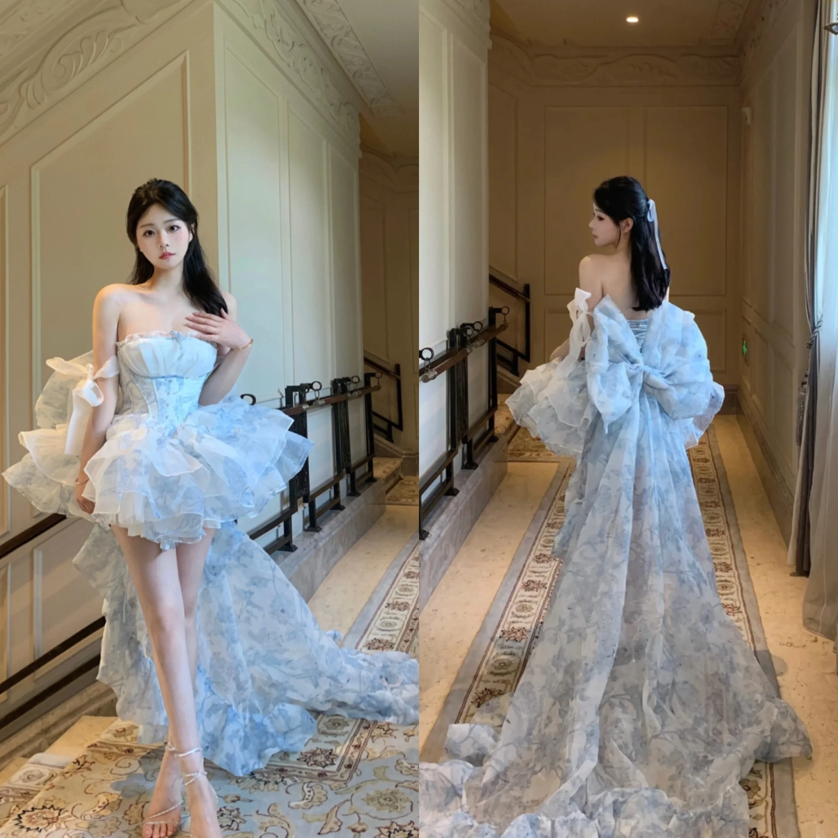 Princ Sle-Kleid mit Schleppe, Feen-T-Or-Rock, sanftes Trägerkleid für Damen, Frühling, Sommer, Herbst, Alltagskleidung