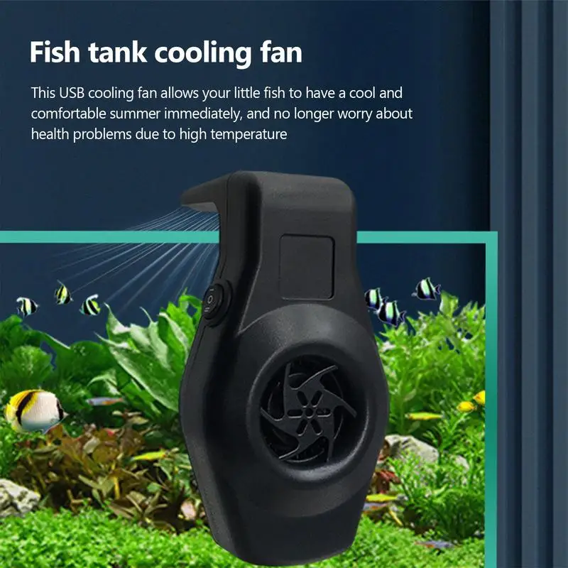 USB Aquarium Fish Tank Cooling Fan System Chiller Control Reduce Water Temperature Fan Set Cooler Aquarium Cooling Fans