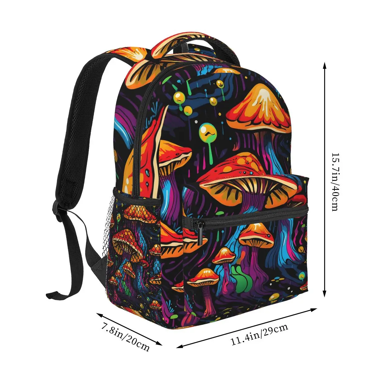 Acid Trippy Weird Psychedelic Wavy Mushroom Backpack Hot Sale Daypack Boys Girls BookBag School Bag Shoulder Bags for Men Women