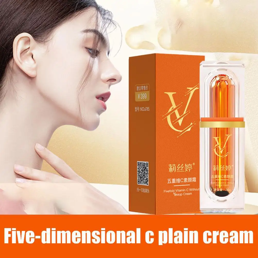 

Vitamin C Face Cream Whitening Five VC Tone Up Cream Brightening Moisturizer Care Skin Aging Spots Anti Pimple Wrinkle Remo D1P2