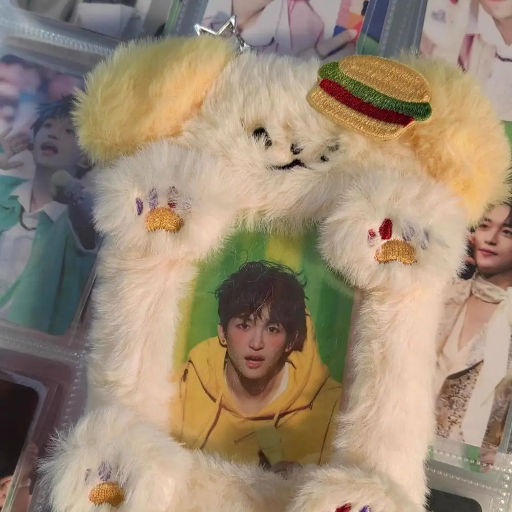 Cute Multifunctional Photocard Case Big Eared Rabbit/Border Collie Rabbit/Dog/Cat Card Case Plush Cards Sleeve Gift