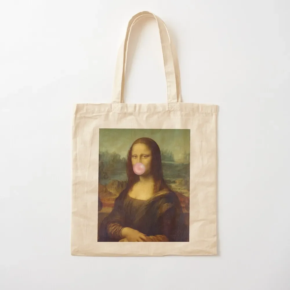 

Mona Lisa chewing gum - bubblegum meme Tote Bag shopper bags supermarket folding bag Eco bag luxury women