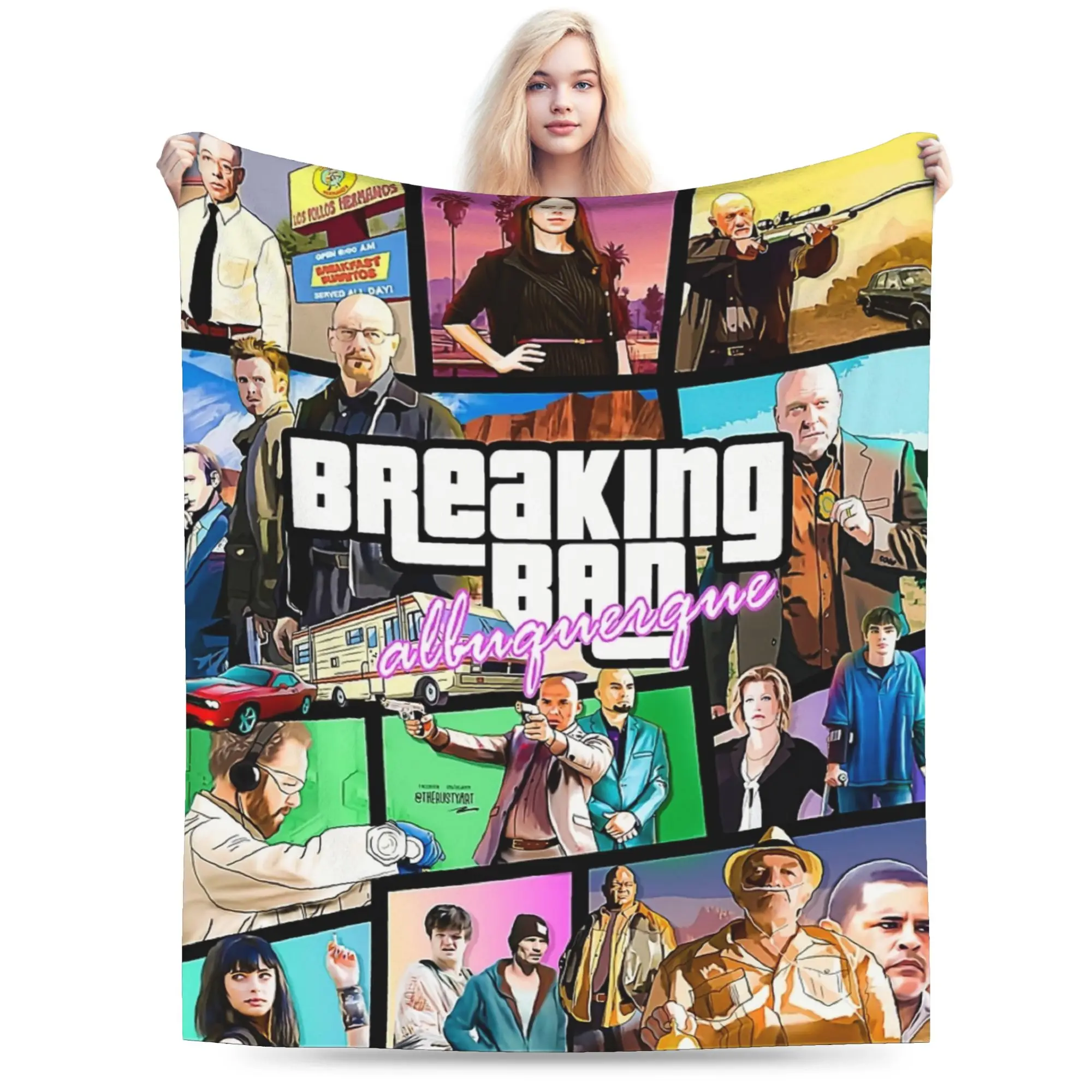 كسر سيئة Albuquerque مخصص Gta الفن بطانية كسر سيئة الفانيلا رهيبة الدافئة رمي بطانية ل غطاء ربيع الخريف #3