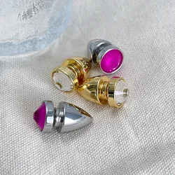 High Quality Single Rhinestone Bullet Cone Sexy Titanium Steel Stud Earring For Women Men Brand Jewelry