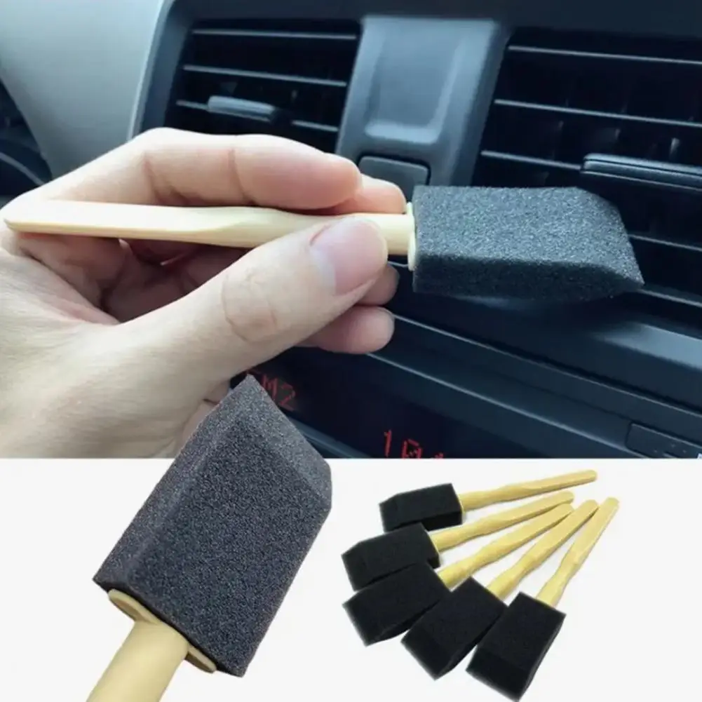 

Scratch-Free Sponge Detailing Brush Seat Gap Cleaner Windshield Wiper Cleaner with Handle Car Vent Cleaning Brush