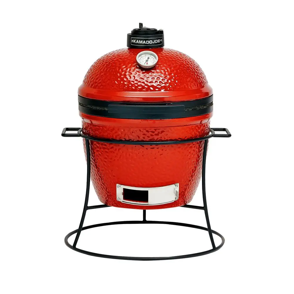 

Joe Jr 13.5inch Portable Ceramic Charcoal Grill with Grill Stand, Stainless Steel Cooking Grate, Heat Deflectors and Ash Tool i