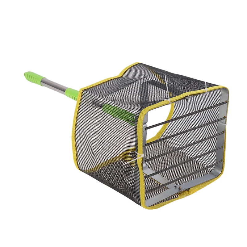 แบบพกพา 180 องศาปรับมุมสแควร์ Ping Pong Ball Picker Telescopic สแตนเลสตารางเทนนิส Ball Catcher