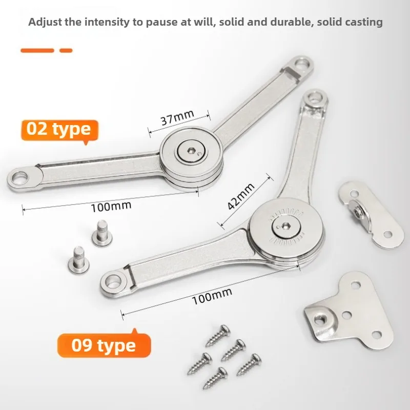 1PCS Hydraulic Randomly Stop Hinges Kitchen Cabinet Door Adjustable Polish Hinge Furniture Lift Up Flap Stay Support Hardware