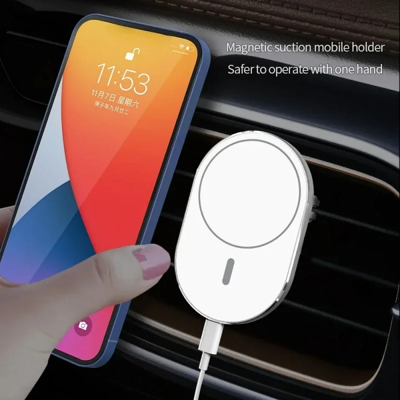 Magnetische auto draadloze oplader gemonteerde ontluchter autotelefoonhouder 15 W voor iPhone 15 Pro Max Xiaomi Huawei Samsung snelle autolader