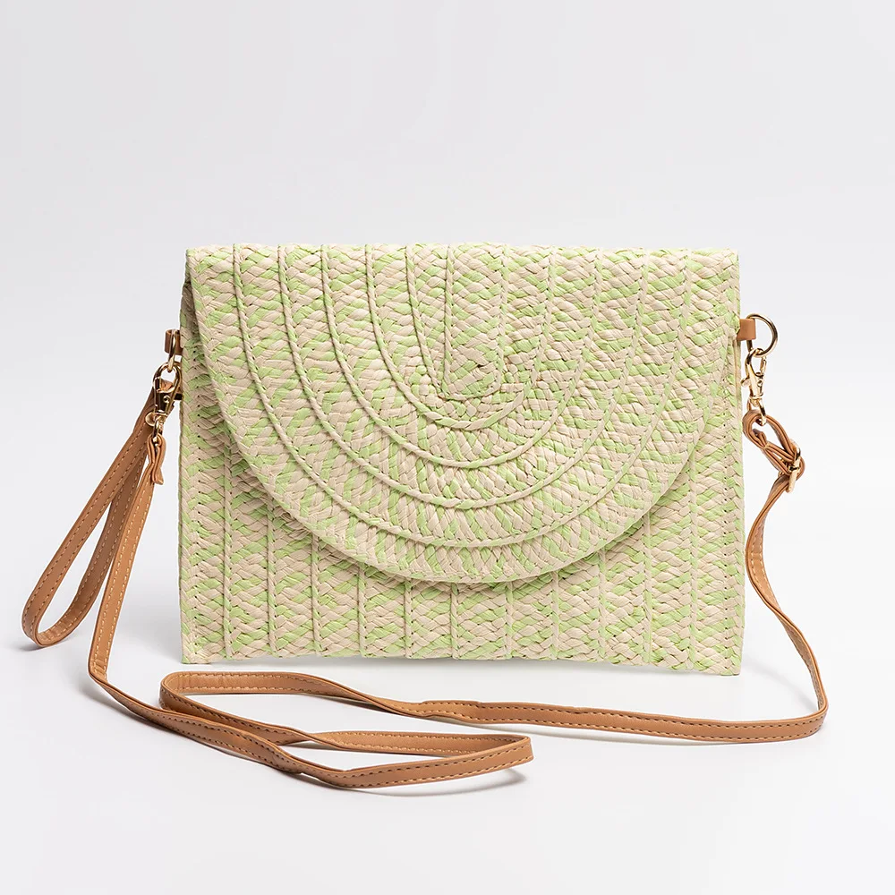 

Женская плетеная сумка через плечо в отпускном стиле, американский летний модный пляжный прямоугольный клатч, повседневная простая сумка на плечо