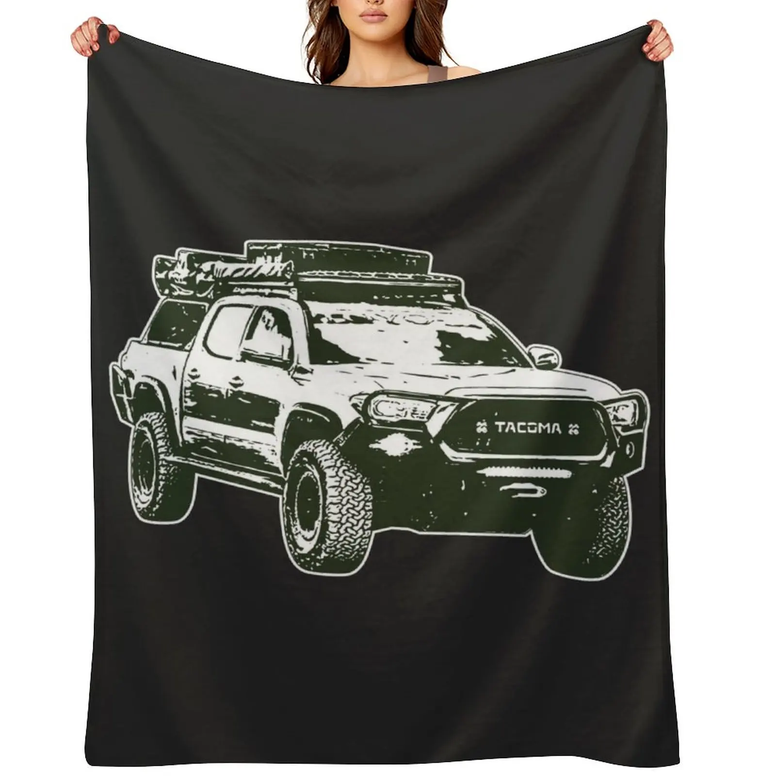 

Adventure Tacoma Sketch Throw Blanket Winter beds warm for winter Custom Plush Blankets