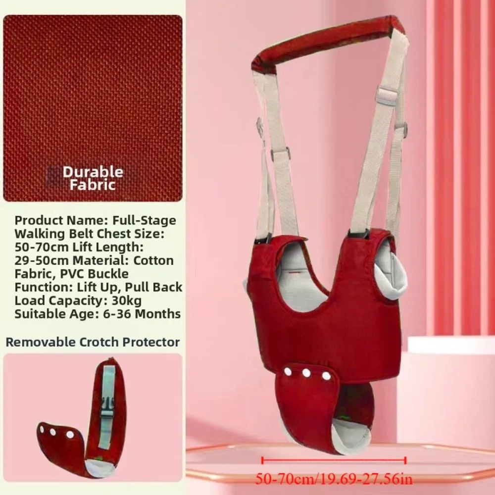 Breathable Design Baby Walking Harness Adjustable Strap Handheld Handle Toddler Walker Strap Anti-Fall Removable Crotch