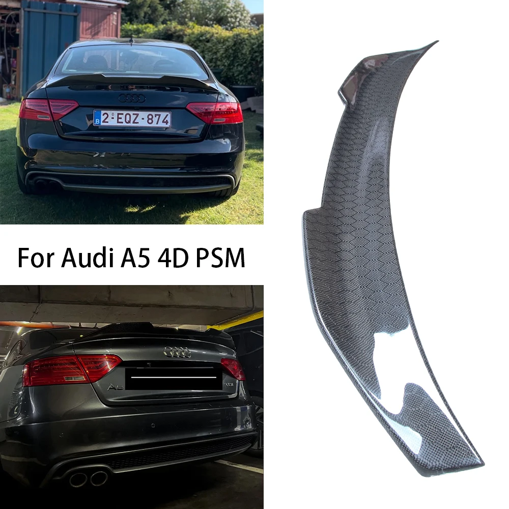 

For AUDI A5 B8 B8.5 4Door Sportback 8TA PSM Style Honeycomb carbon fiber Rear Spoiler Trunk wing 2009-2017