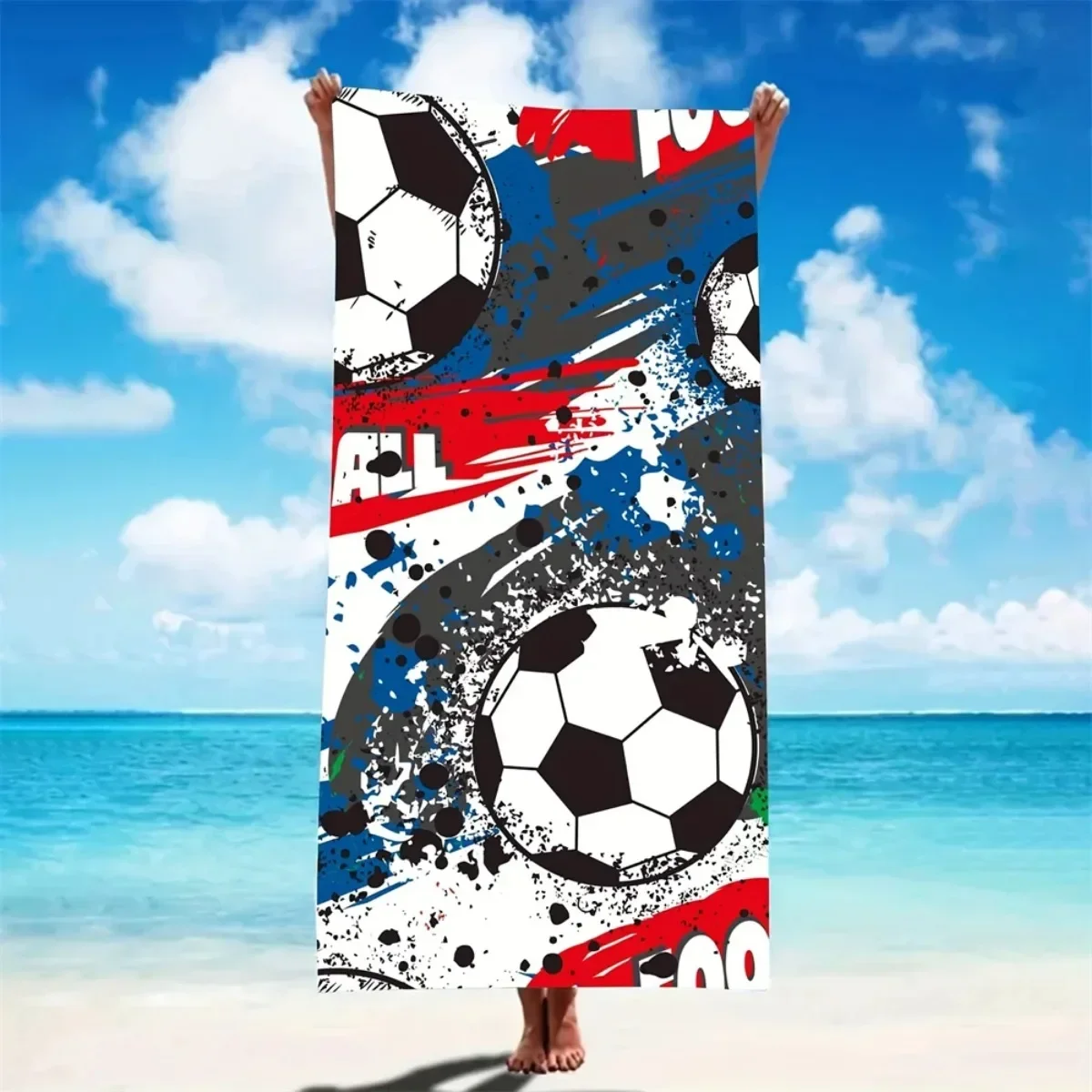 Soccer Party Beach Towel Football  Microfiber Large Size Towel Customized Bath Towels 70X140cm    80X160cm