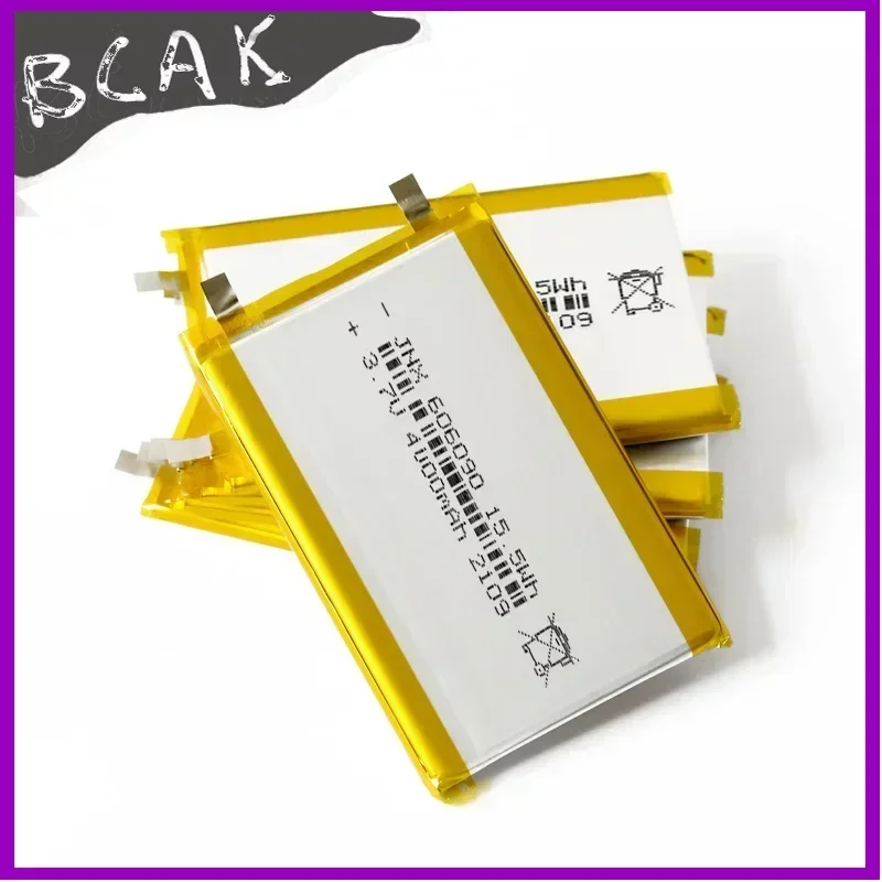 Hot Style Quality BCAK 3.7V 606090 4000mAh Battery Lithium Polymer Rechargeable Cells for GPS PSP DVD Toy Powerbank Power Bank T