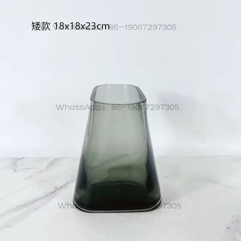 Simple Modern Art Soot Glass Flower Arrangement Home Porch Vase