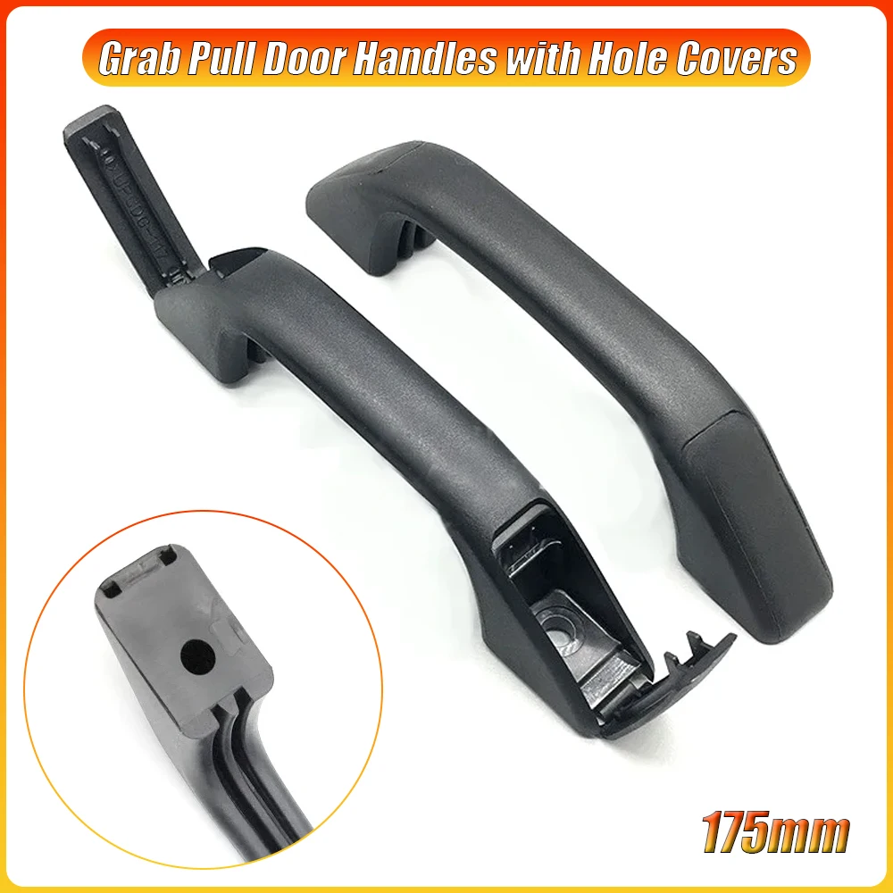 

175mm RV Trailer Grab Handle Set with Hole Covers, 1/2Pcs Universal Pull Door Handles for Caravan Motorhome Van