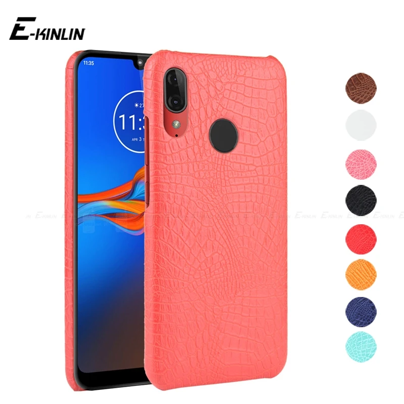 Moda Crocodilo Padrão Couro Hard Phone Case Para Motorola Moto G8 G7 G6 G5S G5 E6 E5 Power Plus Play Tampa traseira de plástico