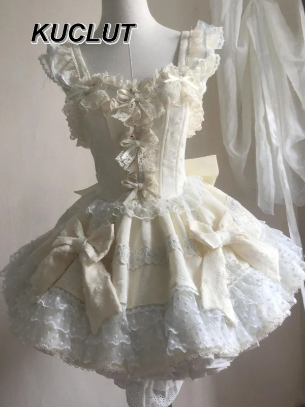 Novedad de verano, vestido dulce de Lolita para chica, vestido de baile informal elegante, cintura bonita, adelgazante, vestidos dulces hinchados de gama alta para mujer, verano