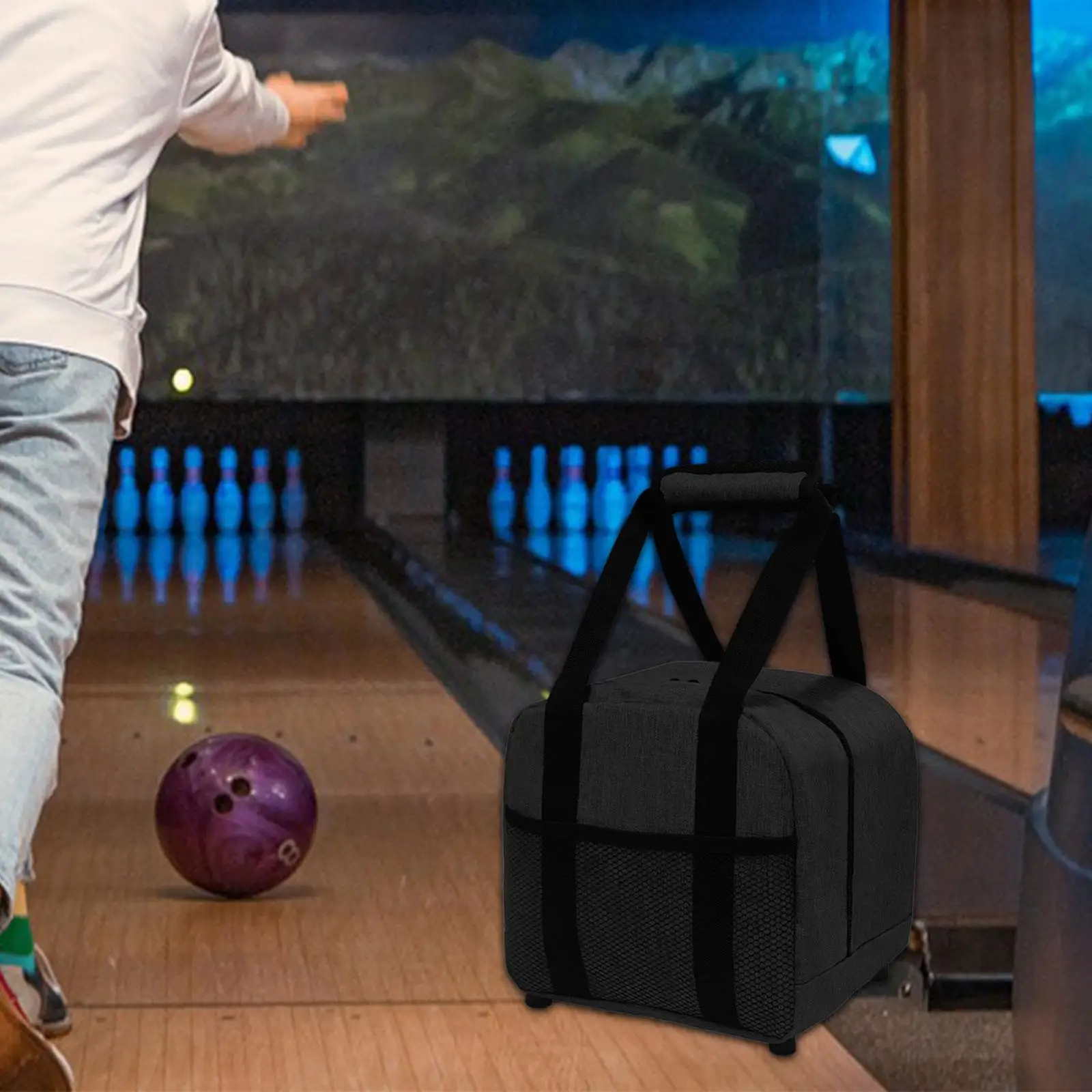 

Bowling Ball Bag Single Bowling Tote for Outdoor Sports Practice Women Men