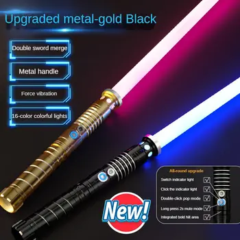 發光光劍金屬劍 RGB 16色,二合一發光劍玩具,帶有震動、節拍音效和呼吸雷射劍 LED 8 最佳銷售 LED玩具 - №5