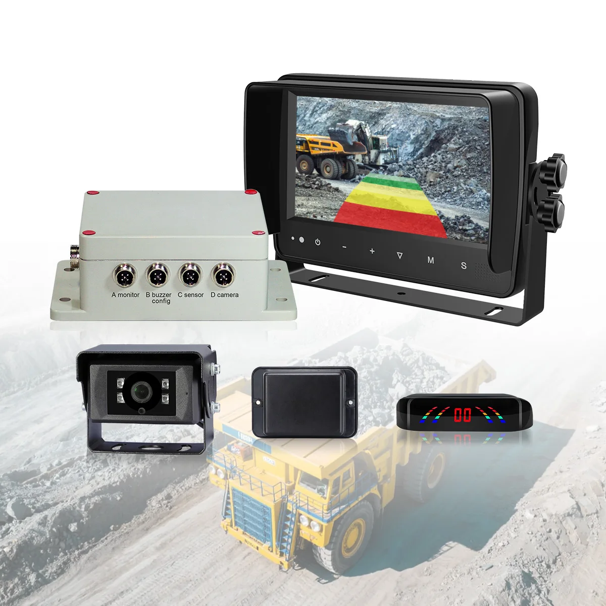 STONKAM Millimetre Wave Radar Detector Sensor With Rear Camera Night Vision Audio Alarm For Mining Truck Vehicles