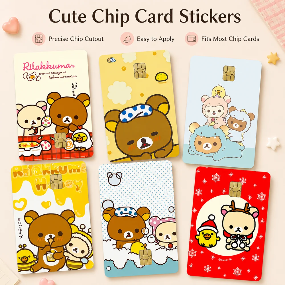 Cute Chip Card Sticker Bank Card Skin Cover For Credit Debit Transportation Cards Decorative Vinyl Skin Easy Apply Card