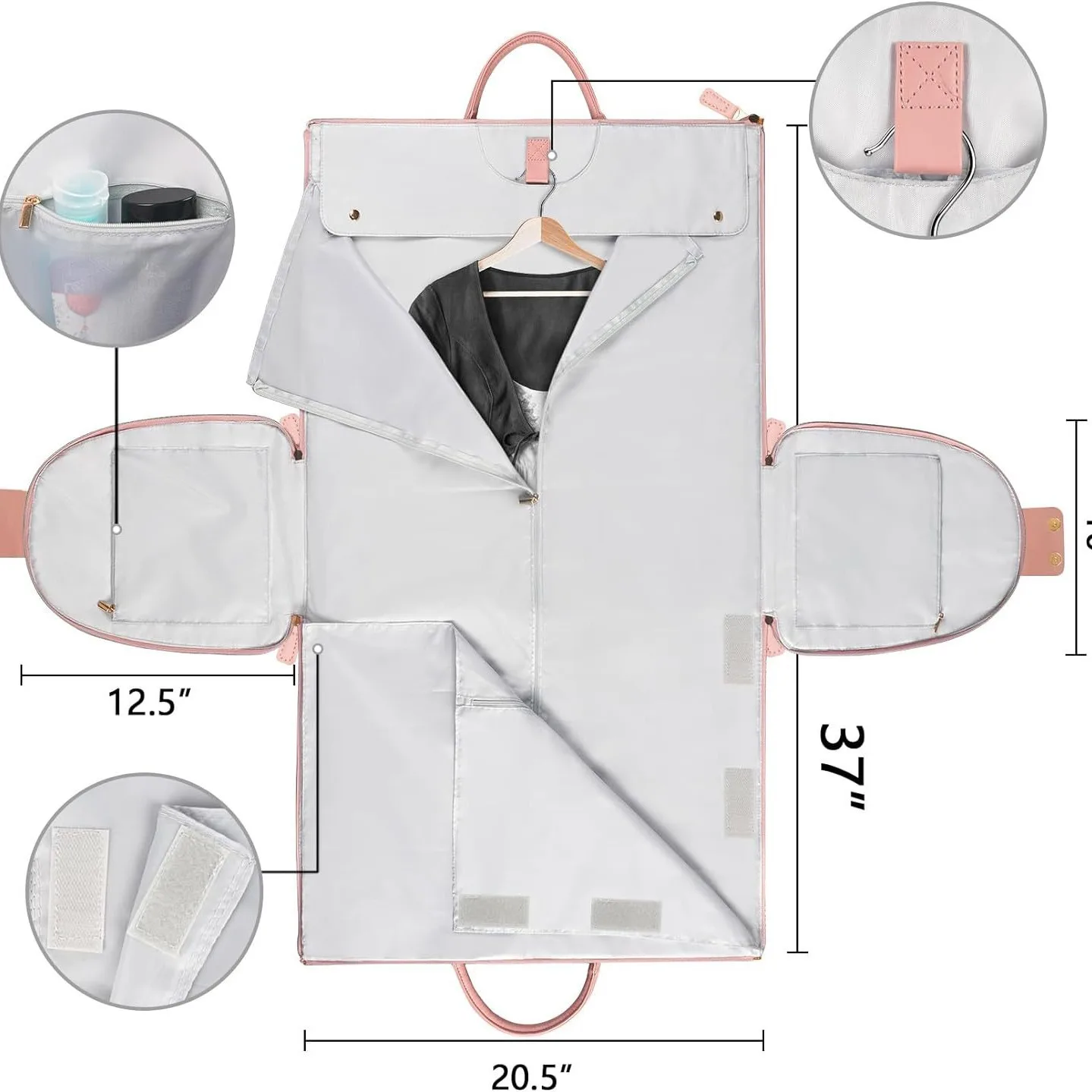 1PCS Foldable Women's Travel Convenient Carry-on Clothing Bag Large PU Leather Duffel Bag Women's Business Travel Bag