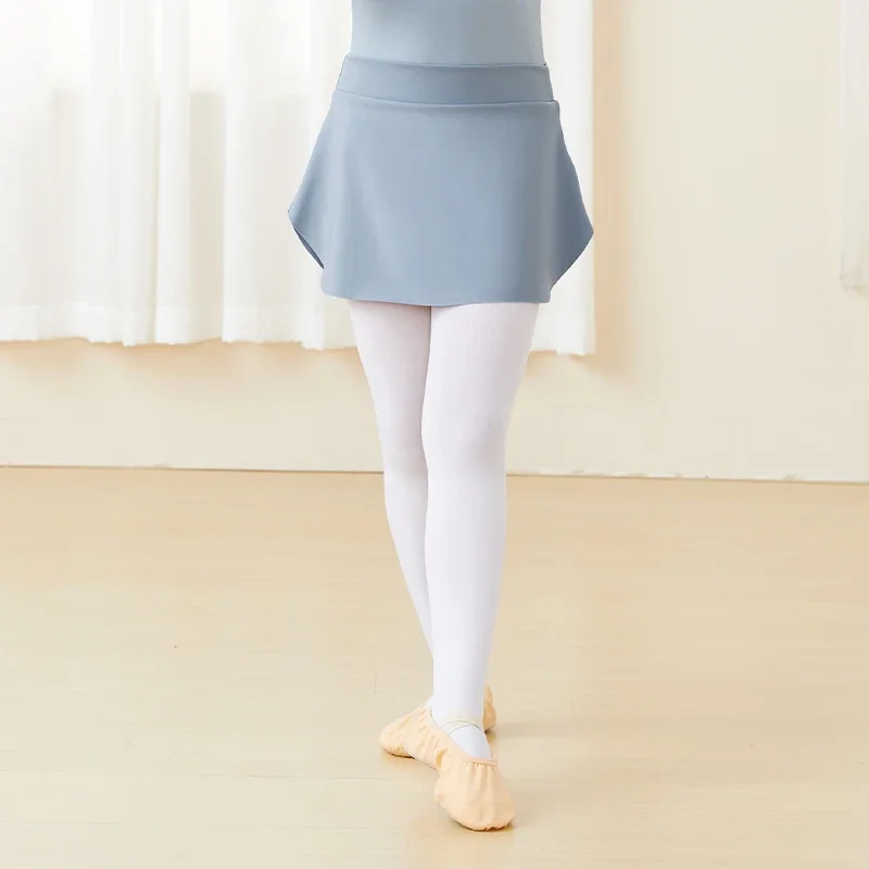 Girls Ballet Skirts Side Split Short Skirts Ballerina Gym Skate Dancewear Girls Nylon Dance Skirts Swimwear Cover Up