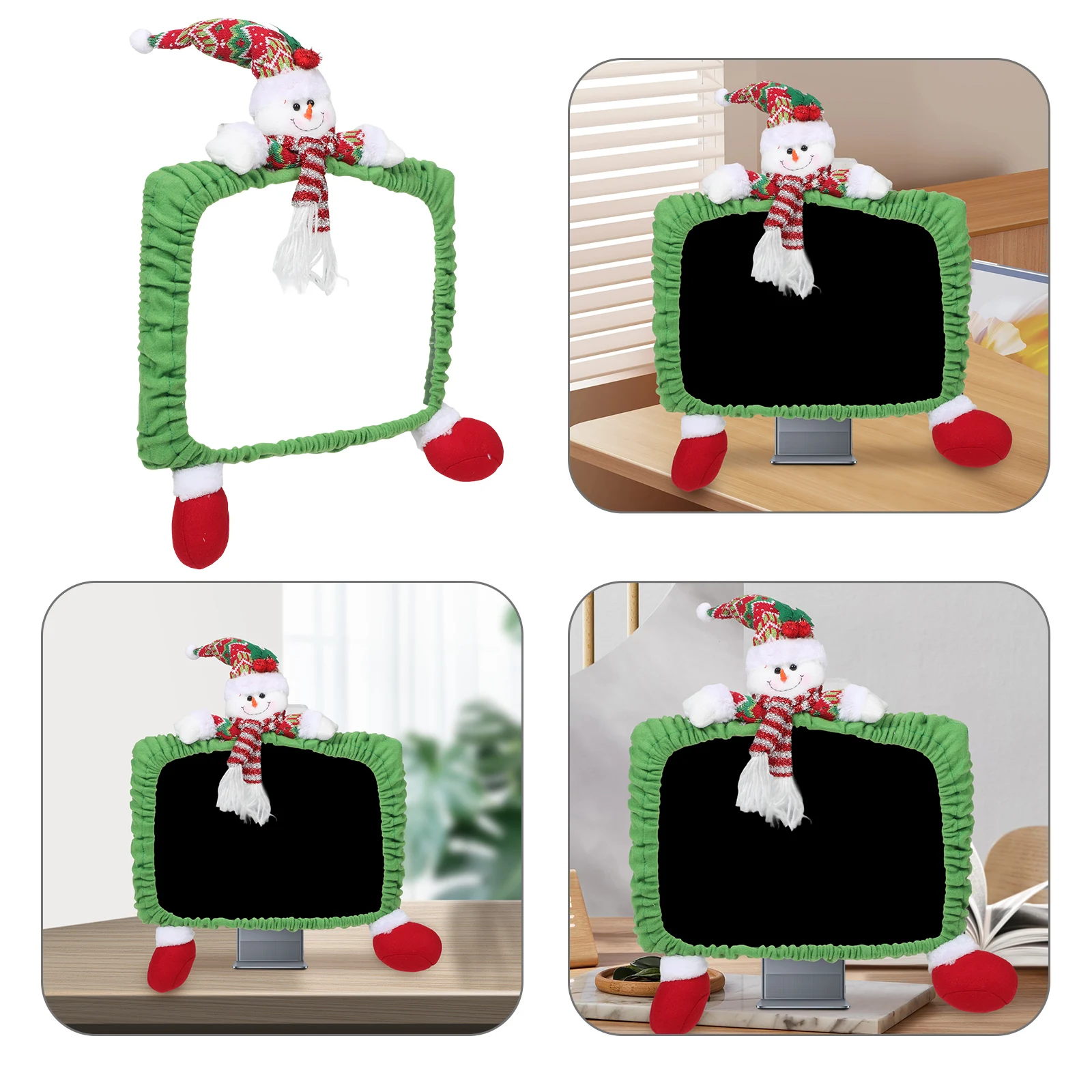 

Snowman Computer Dust Cover Monitor Border Case Decorations for Home Christmas Desktop Cute