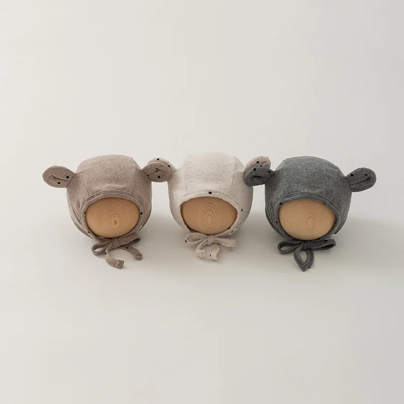 

Cute Rabbit Ears Baby Hat Solid Color Cartoon Dot Beanie Cap For Newborn Boy Girl Soft Cotton Infant Ear Protection Bonnet