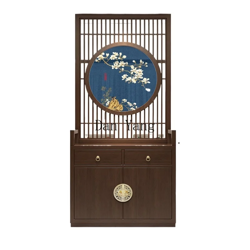 

LAB Chinese solid wood screen partition, living room entrance, facing the door, blocking shoe cabinet, dining side cabinet